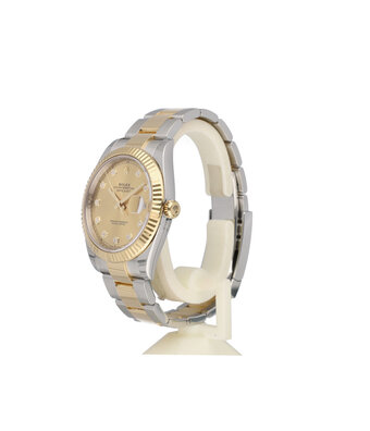 Rolex Datejust 41 2024 box + papers | steel - gold champagne diamond Oyster