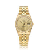 Rolex Date 34 34 NEW ROLEX SERVICE - 1990 + box | yellow gold champagne Jubilee