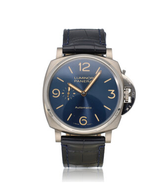 Panerai Luminor Due 3 Days Titanio 45 - 2018 box + papers | titanium blue