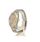 Rolex Datejust 41 NEW ROLEX SERVICE - 2023 B+P | motif - blocks  - fluted steel - gold champagne