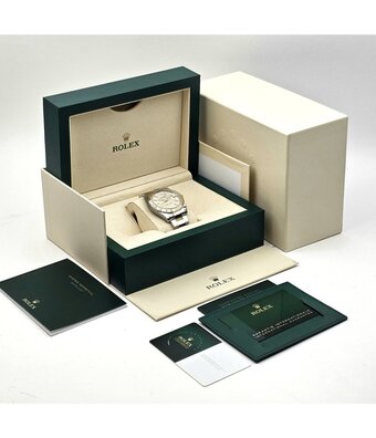 Rolex Datejust 41 NEW ROLEX SERVICE - 2023 B+P | motif - blocks  - fluted steel - gold champagne