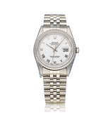 Rolex Datejust 36 NEW ROLEX SERVICE - 1996 B+P | steel white roman Jubilee