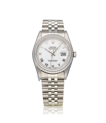 Rolex Datejust 36 NEW ROLEX SERVICE - 1996 B+P | steel white roman Jubilee