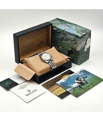 Rolex Datejust 36 NEW ROLEX SERVICE - 1996 B+P | steel white roman Jubilee