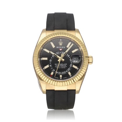 Sky-Dweller  42 NEW ROLEX SERVICE - 2020 box + papers | yellow gold Oysterflex / rubber bl