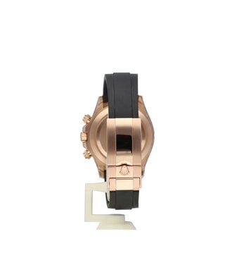 Rolex Daytona  40 NEW ROLEX SERVICE - 2021 B+P | rose gold black / sundust rubber - Oysterflex