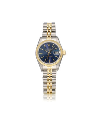Rolex Lady-Datejust 26 NEW ROLEX SERVICE - 1987 + papers | steel - yellow gold blue Jubilee