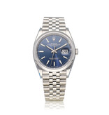 Rolex Datejust 36 NEW ROLEX SERVICE - 2020 B+P | domed steel blue Jubilee