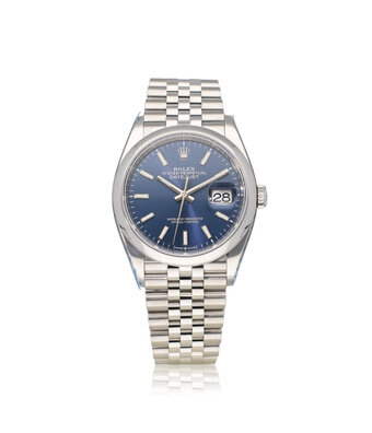 Rolex Datejust 36 NEW ROLEX SERVICE - 2020 B+P | domed steel blue Jubilee