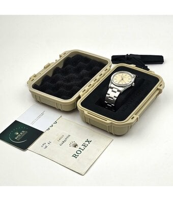 Rolex Air-king  NEW ROLEX SERVICE - 1996 | steel silver engine turned bezel