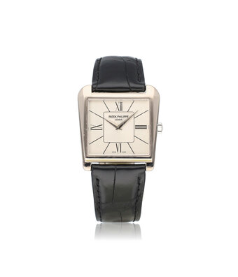Patek Philippe Gondolo  32 trapeze white gold silver | NEW PATEK STRAP