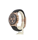 Rolex Daytona  40 NEW ROLEX SERVICE - 2021 B+P | rose gold black / sundust rubber - Oysterflex