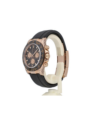 Rolex Daytona  40 NEW ROLEX SERVICE - 2021 B+P | rose gold black / sundust rubber - Oysterflex