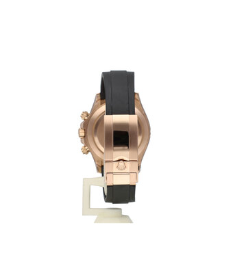 Rolex Daytona  40 NEW ROLEX SERVICE - 2021 B+P | rose gold black / sundust rubber - Oysterflex