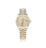 Rolex Lady-Datejust 28 NEW ROLEX SERVICE - 2021 B+P | steel - gold champagne factory diamond Jub