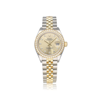Lady-Datejust 28 NEW ROLEX SERVICE - 2021 B+P | steel - gold champagne factory diamond Jub