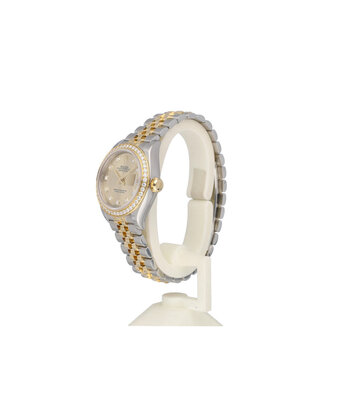 Rolex Lady-Datejust 28 NEW ROLEX SERVICE - 2021 B+P | steel - gold champagne factory diamond Jub