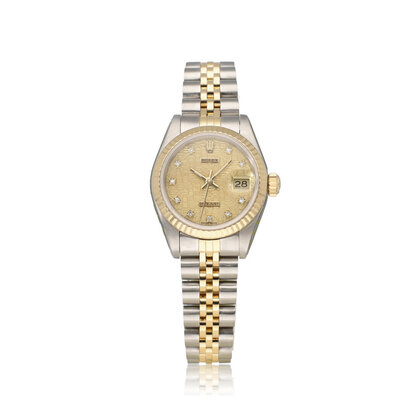 Lady-Datejust 26 NEW ROLEX SERVICE -  1987 | steel - gold champagne Jubilee computer diamo