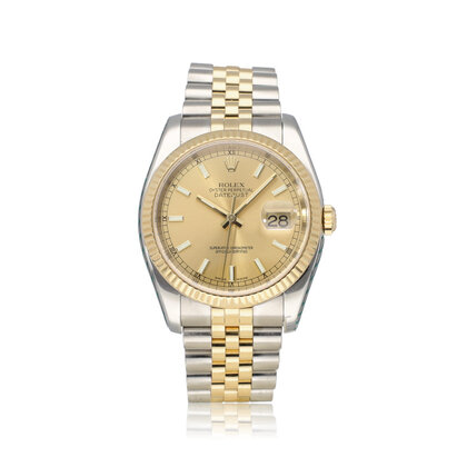 Datejust 36 NEW ROLEX SERVICE - 2005 B+P | steel - yellow gold champagne concealed Jubilee