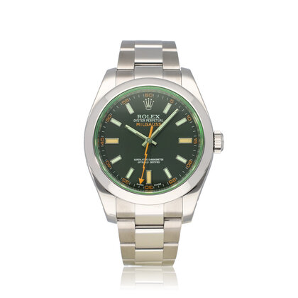 Milgauss 40 2015 + papers | steel black orange - green - GV Oyster