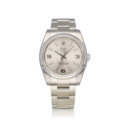 Oyster Perpetual 34 NEW ROLEX SERVICE - 2008 box + papers | steel silver domed Oyster