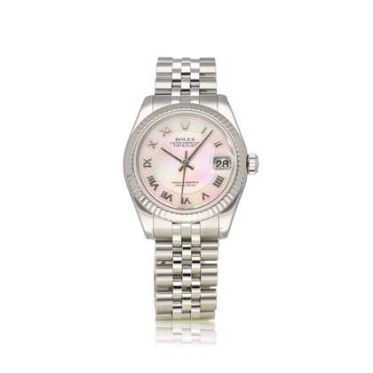 Datejust 31 NEW ROLEX SERVICE - 2005 | steel MOP - pearl roman carousel - myriad Jubilee