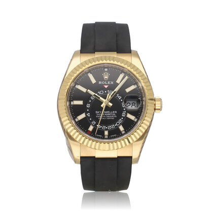 Sky-Dweller  42 NEW ROLEX SERVICE - 2020 box + papers | yellow gold Oysterflex / rubber bl