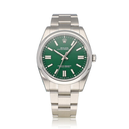 Oyster Perpetual 41 NEW ROLEX SERVICE - 2023 B+P | steel green domed Oyster - Bulbasaur