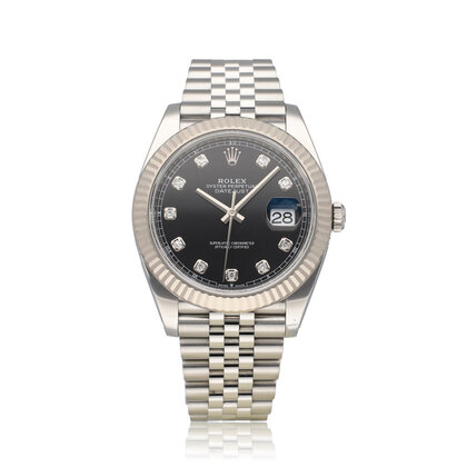 Datejust 41 NEW ROLEX SERVICE -2020 B+P | steel - white gold black diamond Jubilee