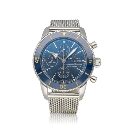 Superocean Heritage Chronograph 44 NEW BREITLING SERVICE | steel blue chronograph date
