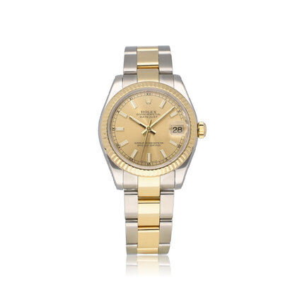 Datejust 31 - 2010 box + papers | yellow gold steel champagne