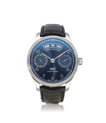 IWC Portugieser  44 steel blue 2016 box + papers