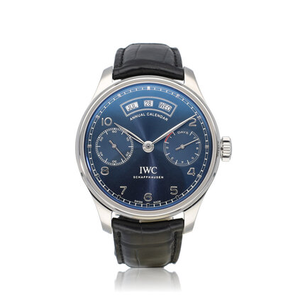 Portugieser  44 steel blue 2016 box + papers
