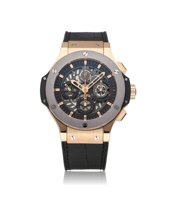 Hublot Big Bang  44 NEW HUBLOT STRAP - 2010 B+P | rose gold - tanatalum - skeleton