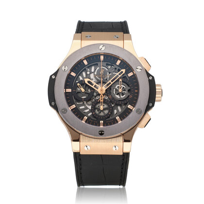 Big Bang  44 NEW HUBLOT STRAP - 2010 B+P | rose gold - tanatalum - skeleton