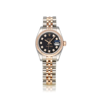 Lady-Datejust 26 - 2012 + papers | steel - rose gold black diamond Jubilee