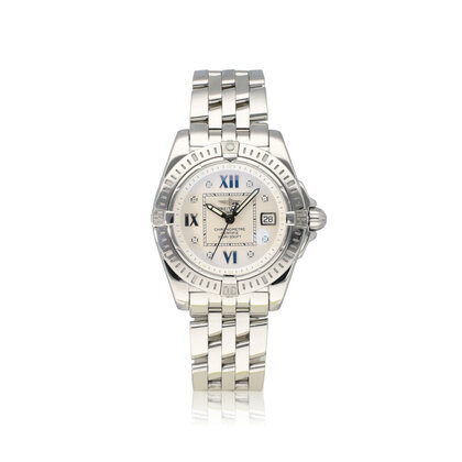 Galactic Sleek Edition 32 NEW BREITLING SERVICE - 2005 B+P | steel white diamond