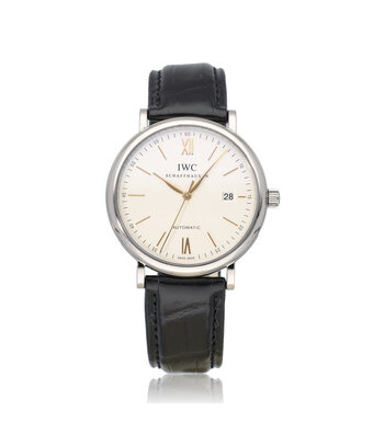 IWC Portofino Automatic 40 NEW IWC STRAP - 2019 box + papers | steel silver alligator leather