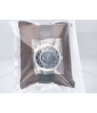 Patek Philippe Complications World Time 39,8 NEW PP SERVICE - SEALED - white gold black 175th anniversary
