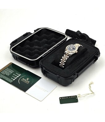 Rolex Lady-Datejust 26 NEW ROLEX SERVICE -  2007 + papers | steel yellow gold blue computer diam