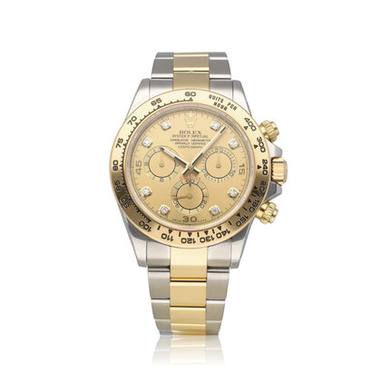 Daytona  40 NEW ROLEX SERVICE | steel - yellow gold factory diamond champagne + box