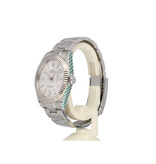 Rolex Datejust 41 -2024 box + papers | steel - white gold silver index fluted Oyster