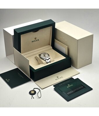 Rolex Datejust 41 -2024 box + papers | steel - white gold silver index fluted Oyster