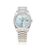 Rolex Day-Date 36 - 2023 B+P | platinum factory diamond blue President