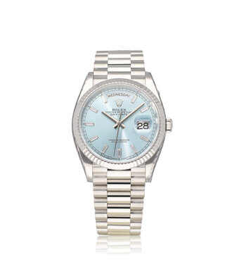 Rolex Day-Date 36 - 2023 B+P | platinum factory diamond blue President