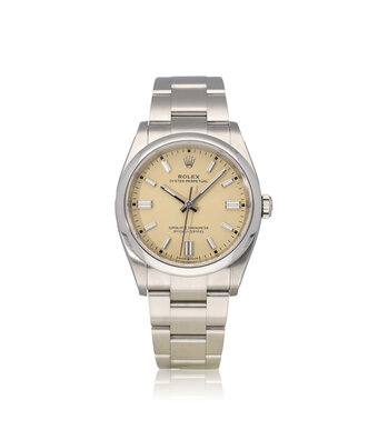 Rolex Oyster Perpetual 36 - 2026 box + papers | steel beige pastel domed Oyster