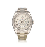 Rolex Sky-Dweller  42 NEW ROLEX SERVICE - 2014 B+P | white gold ivory roman Oyster