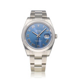Rolex Datejust 41 - 2025 box + papers | STICKERED | steel azurro blue roman Oyster