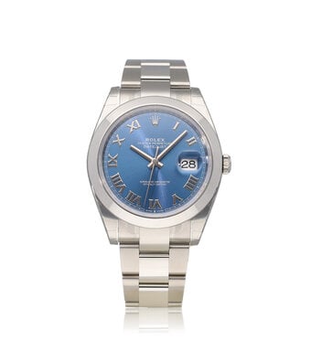 Rolex Datejust 41 - 2025 box + papers | STICKERED | steel azurro blue roman Oyster