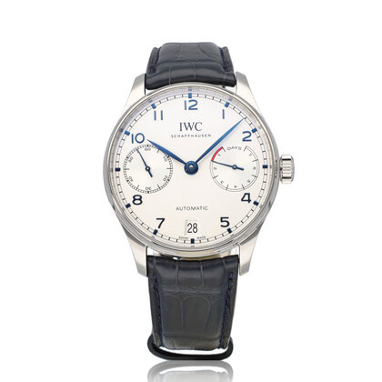 Portugieser Automatic 42 2025 box + papers | steel silver black leather